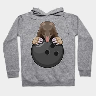 Mole at Bowling with Bowling ball Hoodie